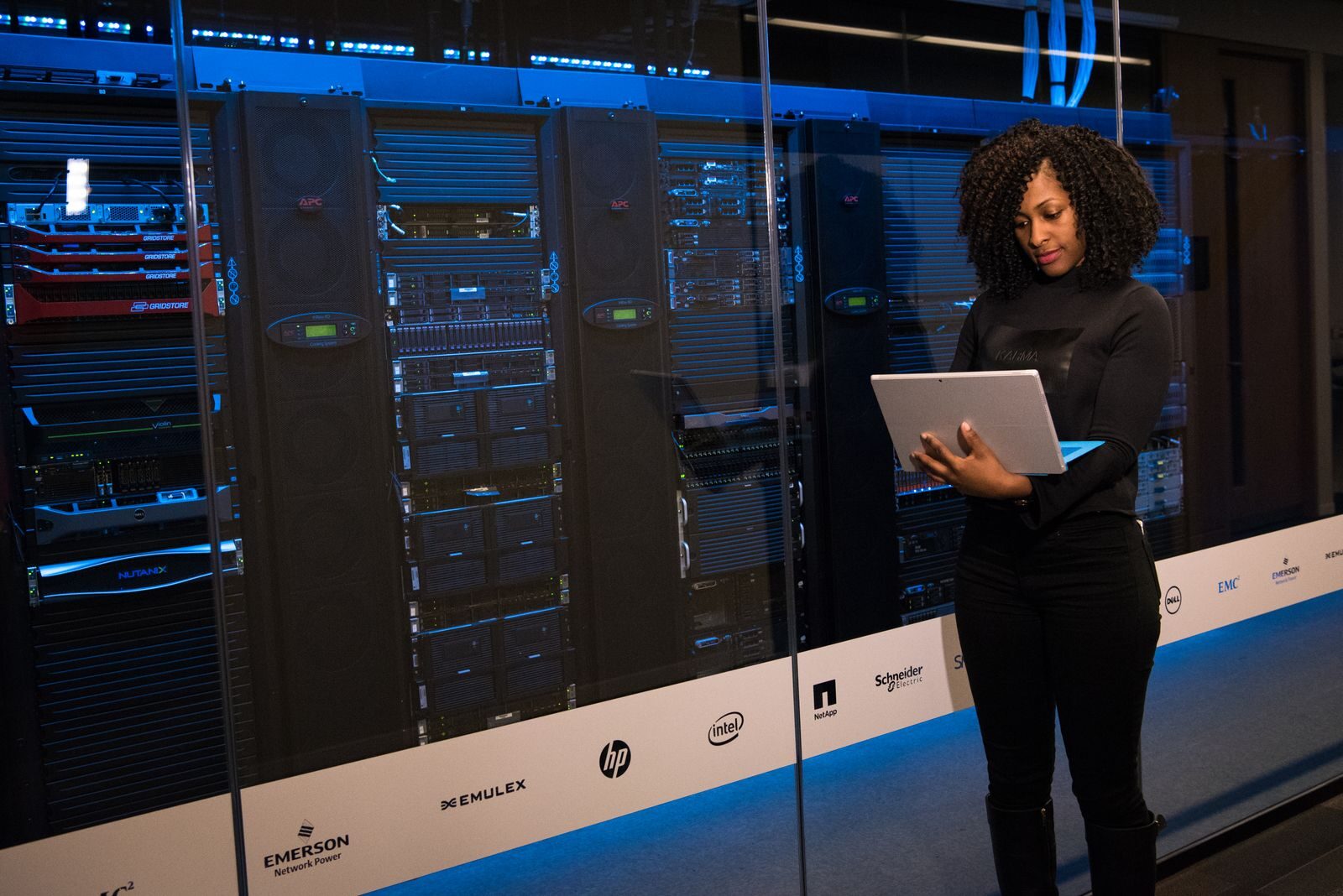 Security operations centre analyst at work